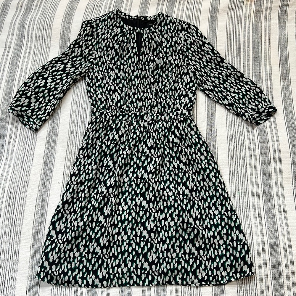 Banana Republic green, black dress